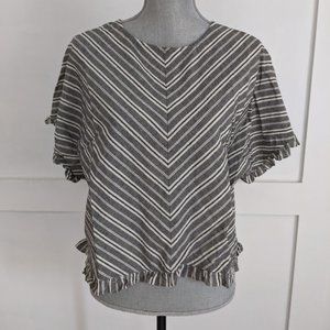 [A New Day] Chevron Ruffled Peplum Top - M